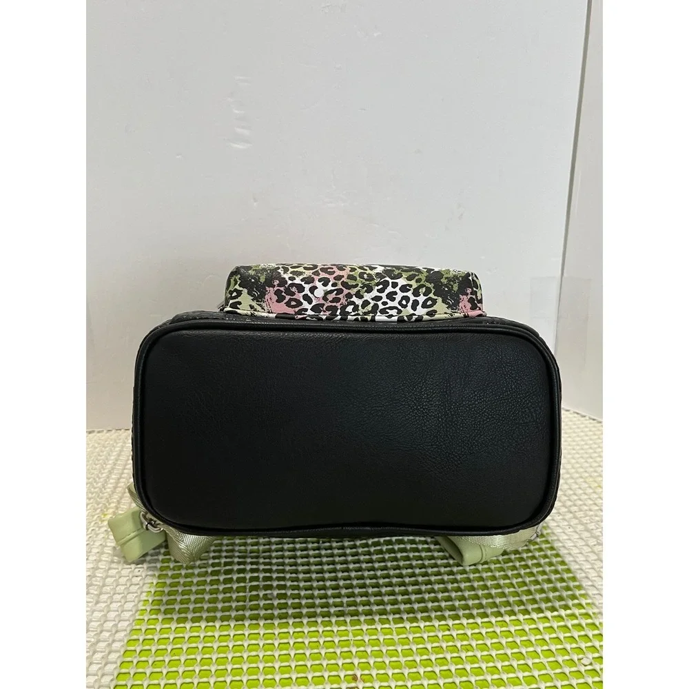 Disney Parks Loungefly Minnie Mouse Leopard Print Mini Backpack Black Pink NEW